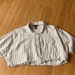 Forever 21 collared cropped button up